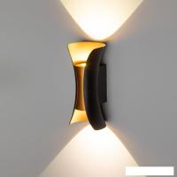 Фасадный светильник ЭРА WL42 BK+GD светодиодная 10Вт 3500К IP54 Б0054420 (черный/золото)