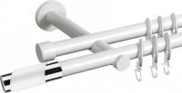 Карниз для штор АС ФОРОС Dance D19Г/19Г + наконечники Париж хром (2 м, белый)