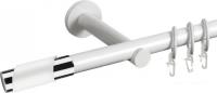 Карниз для штор АС ФОРОС Dance D19Г + наконечники Париж хром (2 м, белый)