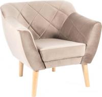 Интерьерное кресло Signal Karo 1 Velvet Bluvel 40 (темно-бежевый/бук)