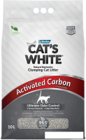 Наполнитель для туалета Cat's White Activated Carbon 10 л