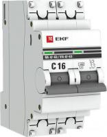 Выключатель автоматический EKF ВА 47-63 2P 16А (C) 4.5kA PROxima mcb4763-2-16C-pro