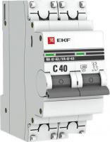 Выключатель автоматический EKF ВА 47-63 2P 40А (C) 4.5kA PROxima mcb4763-2-40C-pro