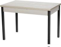 Кухонный стол Древпром Денвер М65 110-140x68 (самерсет/черный матовый)