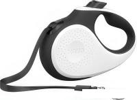 Поводок-рулетка XCHO Лента 5м (S, белый/черный)