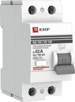 Устройство защитного отключения EKF PROxima ВД-100 2P 63А100мА elcb-2-63-100-em-pro
