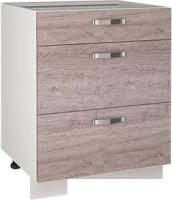 Шкаф напольный Anrex Alesia 3S/60-F1 (серый/дуб анкона)