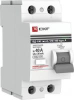 Устройство защитного отключения EKF PROxima ВД-100 2P 40А 30мА elcb-2-40-30-e-a-pro