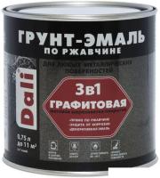 Грунт-эмаль Dali Графитовая по ржавчине 3 в 1 0.75 л (коричневый)