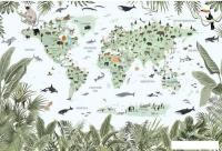 Фотообои Vimala Карта мира животных 2 270x400