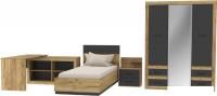 Комплект мебели для спальни Интерлиния Loft-3 Спальня-3 (дуб золотой/антрацит)