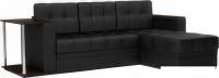Угловой диван Мебель-АРС Атланта (экокожа черный, без полосы)