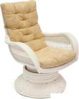 Кресло-качалка TetChair Andrea Relax Medium с подушкой (белый/рубчик кремовый)