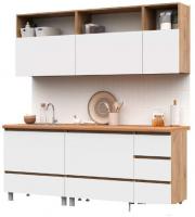 Готовая кухня Стендмебель Хелен 2.0 (белый шагрень/дуб крафт золотой)