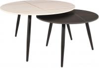 Журнальный столик Signal KORA B (2 шт., белый мат/черный мат/черный)