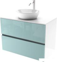 ЗОВ Тумба под умывальник Лира 100 L100MW0MAGVA-KP13W (белый/адриатик)