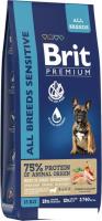 Сухой корм для собак Brit Premium Dog Sensitive с лососем и индейкой 15 кг