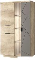 Шкаф-витрина Anrex Kaylas 1V2D1S-P (дуб каньон/силк шитаке)