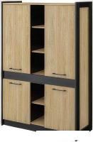 Шкаф распашной Неман мебель Стенли МН-037-10 (дуб прованс/черный)