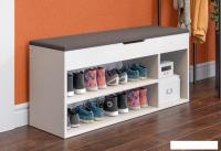 Банкетка Трия Тип 12 (белый ясень/велюр серый)