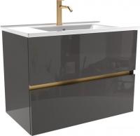 ЗОВ Тумба под умывальник Лира 100 L100MWFMLGVG (графель глянец)