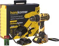 Дрель-шуруповерт Hanskonner HCD1865 (с 2-мя АКБ, кейс)