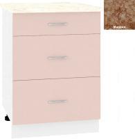 Шкаф напольный Кортекс-мебель Корнелия Лира НШ50р3ш (капучино/мадрид)