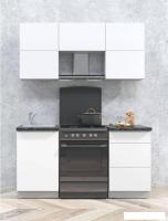 Готовая кухня Интерлиния Мила Матте 1.6 Б (белый/белый/кастилло темный)