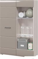 Шкаф-витрина Горизонт Ненси (ясень шимо светлый/капучино глянец)