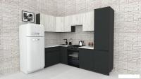 Готовая кухня ВерсоМебель Эко-7 1.4x2.6 левая (дуб крафт белый/антрацит/ст.мрамор ит.)