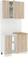 Готовая кухня Кортекс-мебель Корнелия Лира-лайт 1м (дуб сонома/дуб бунратти)