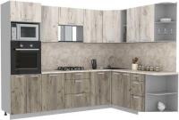 Готовая кухня Интерлиния Мила Лайт 1.88x2.8 правая (дуб белый/дуб серый/малага)