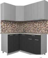 Готовая кухня Интерлиния Мила Лайт 1.2x1.6 (серебро/антрацит)