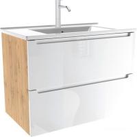 ЗОВ Тумба с умывальником Дион 100 D100LHO0M9003GKV5-OL100 (белый глянец/дуб)