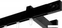Карниз для штор Lm Decor Флэт профиль Лайн Грид (черный матовый, 4м, 1 ряд)