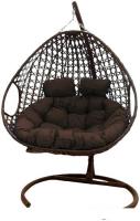 Подвесное кресло M-Group Для двоих Люкс 11510205 (коричневый ротанг/коричневая подушка)