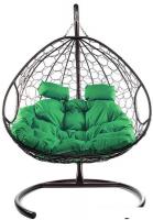 Подвесное кресло M-Group Для двоих 11450204 (коричневый ротанг/зеленая подушка)