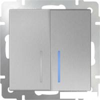 Выключатель проходной Werkel WL06-SW-2G-2W-LED (серебряный)