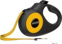 Поводок-рулетка XCHO Лента 5м (S, черный/оранжевый светоотражающий)