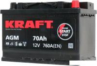Автомобильный аккумулятор KRAFT AGM 70 R+
