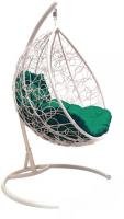 Подвесное кресло M-Group Капля 11020104 (белый ротанг/зеленая подушка)