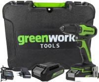 Дрель-шуруповерт Greenworks GD24DD35K2 3704007UA (с 1-м АКБ, кейс)