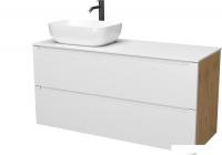 ЗОВ Тумба под умывальник Дион 120 D120LHO0M9003MKV5-KP13W (белый матовый/дуб)