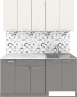 Готовая кухня Агута Альфа 1.5 (глиняный серый/сатин/этория)