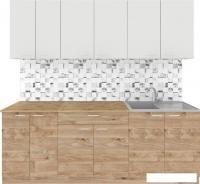 Готовая кухня Агута Альфа 2.2 (дуб золотой/холодный серый/дуб бунратти)