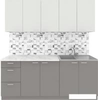 Готовая кухня Агута Альфа 2.0 (глиняный серый/холодный серый/этория)