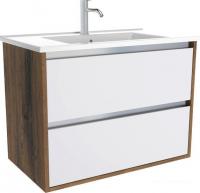 ЗОВ Тумба с умывальником Парма 70 P70LA0MWMC1A-OL70 (аттик/белый матовый/алюминий)