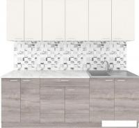 Готовая кухня Агута Альфа 2.2 (дуб пепельный/сатин/опал светлый)