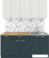 Готовая кухня Агута Альфа 1.7 (бензин/холодный серый/дуб бунратти)