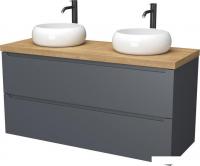 ЗОВ Тумба под умывальник Дион 120 D120LAFM7015MKV5-HPL38T (туя/графит матовый)